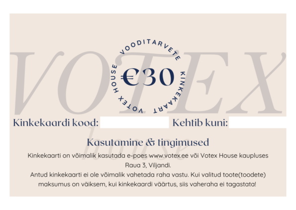 Votex House kinkekaart 30€
