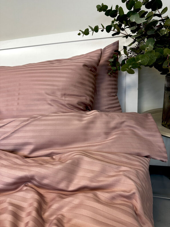 Padjapüür puuvillasatiin Triipsatiin Mauve