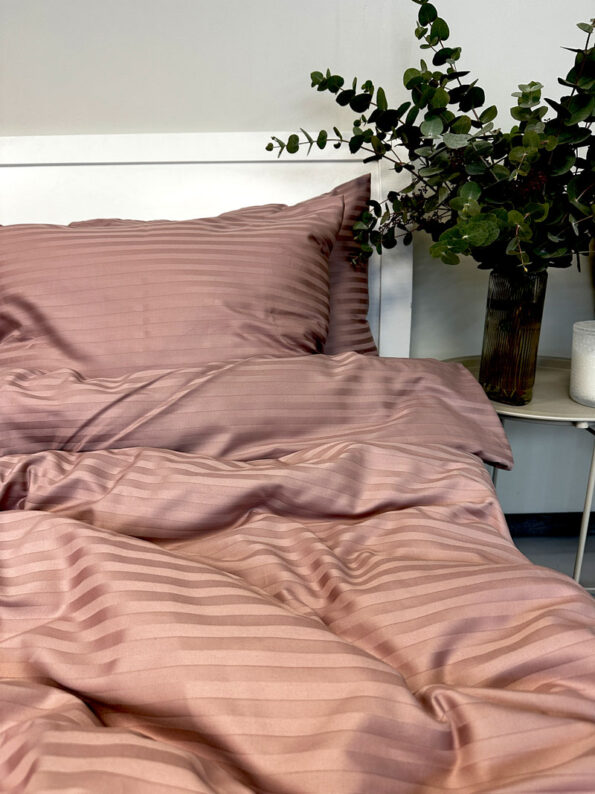 Padjapüür puuvillasatiin Triipsatiin Mauve - Image 2