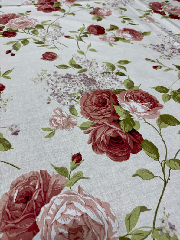 Voodilina 100% Puuvill 20-0403 RedPeonies - Image 2