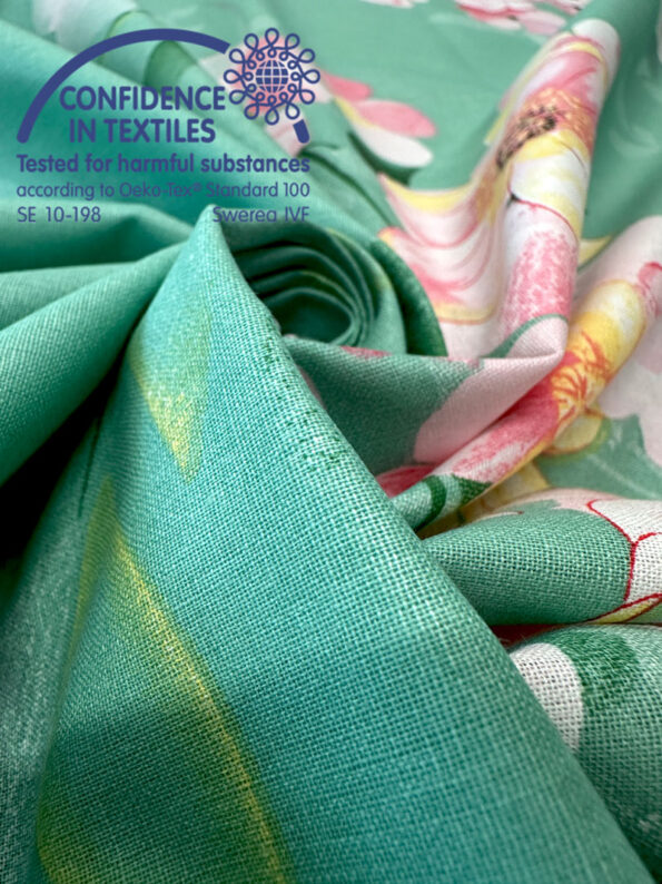 Voodilina 100% Puuvill 20-0087 GreenPink - Image 4