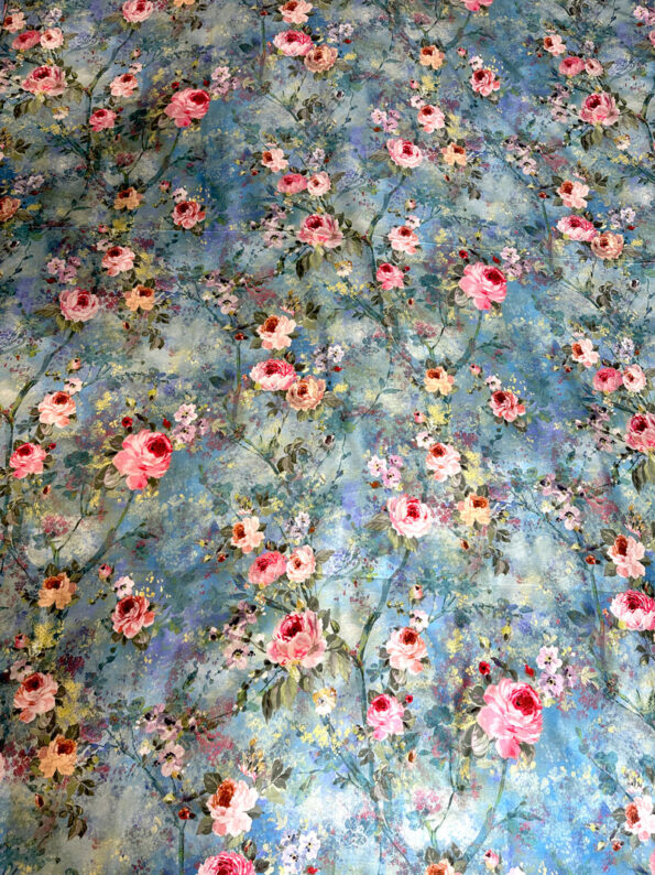 Padjapüür mako-satiin 40-0012 WatercolourRoses - Image 3