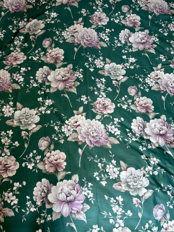 Voodilina mako-satiin 40-5009 EmeraldPeonies - Image 3