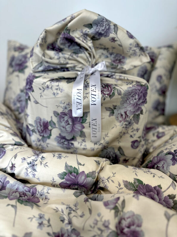 Voodipesukomplekt mako-satiin 40-4009 VioletPeonies - Image 4