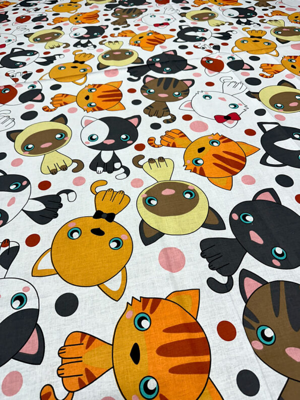 Laste tekikott 100% Puuvill 10-0023 ColourfulCats - Image 2