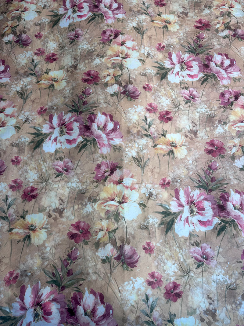 Voodilina mako-satiin 40-8001 YellowBlossoms - Image 3