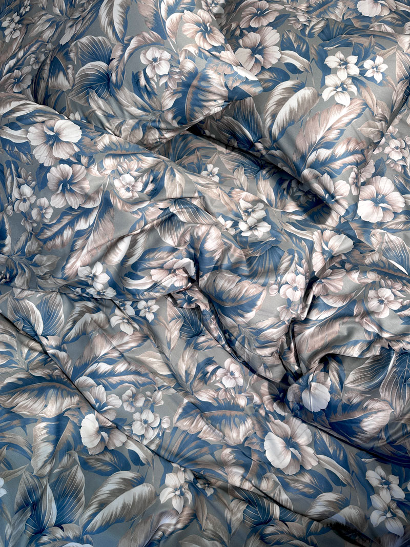 Voodilina mako-satiin 40-2466 BlueTropic - Image 2