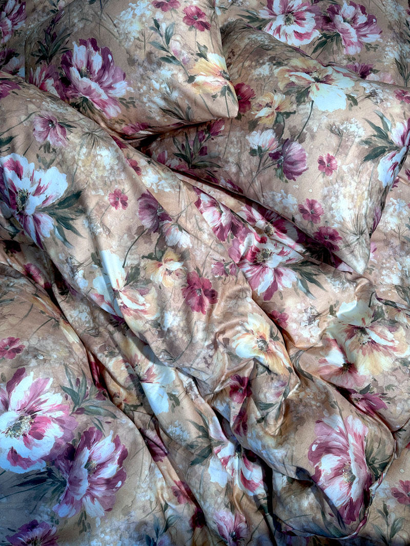 Voodilina mako-satiin 40-8001 YellowBlossoms - Image 2