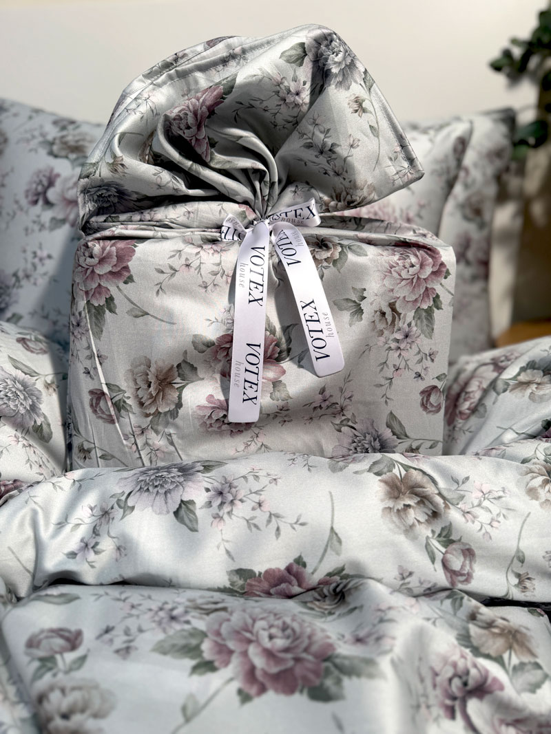 Voodipesukomplekt mako-satiin 40-4009 SilverPeonies - Image 4