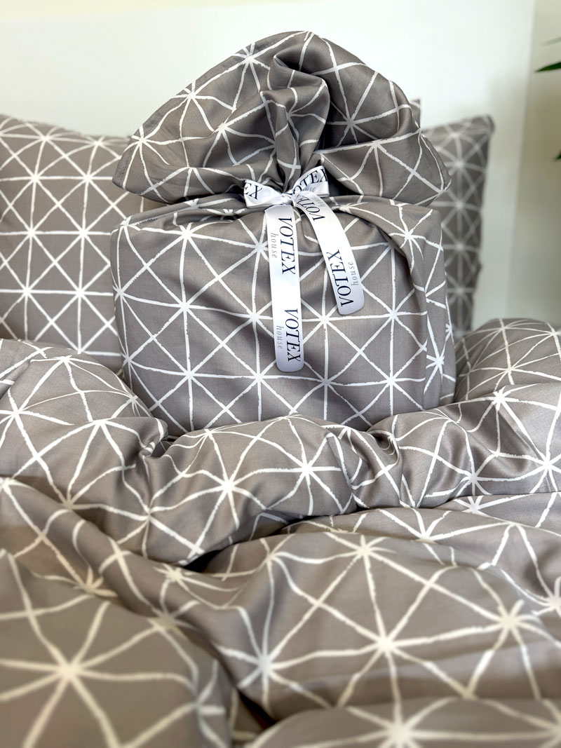 Voodipesukomplekt puuvillasatiin 30-3108 GreyTriangle - Pilt 4