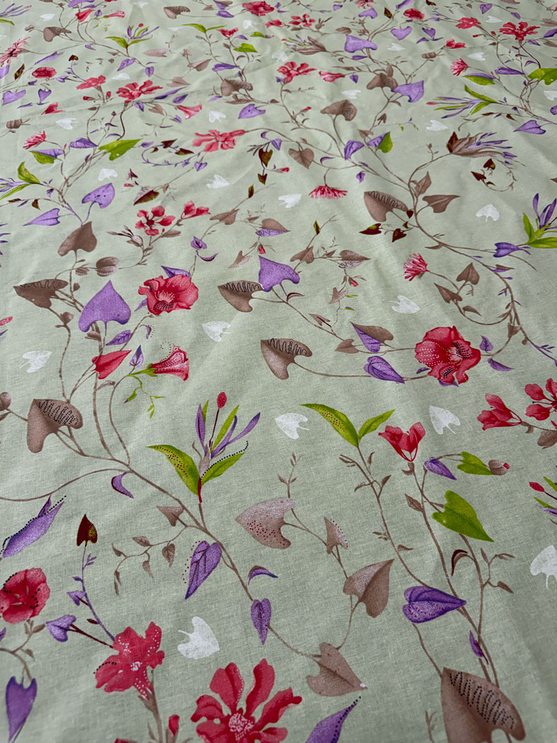 Tekikott 100% Puuvill 20-8854 GreenPoppy - Pilt 2